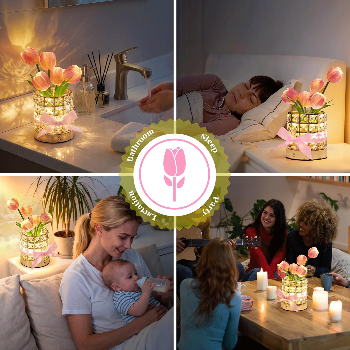NuuNuy Tulip Flower Lamp portable design for any space