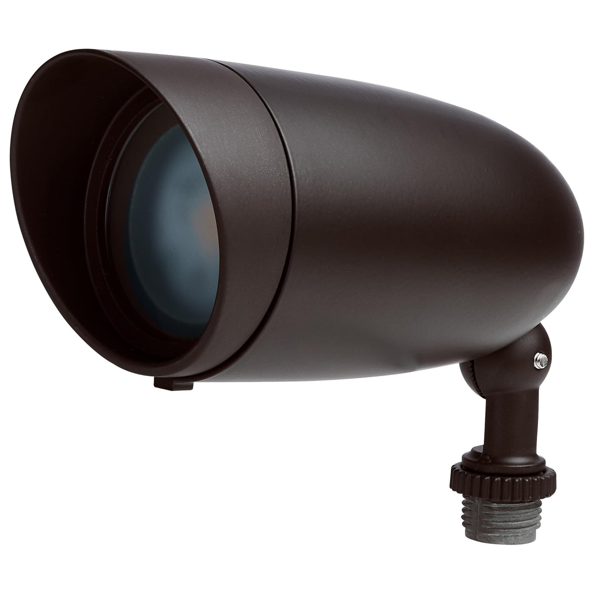 Nuvo bronze outdoor landscape spotlight close-up showing precise beam for pathways.