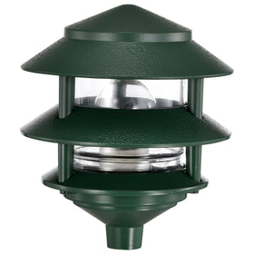 Nuvo SF77/323 outdoor path light in bronze-dark finish illuminating a walkway