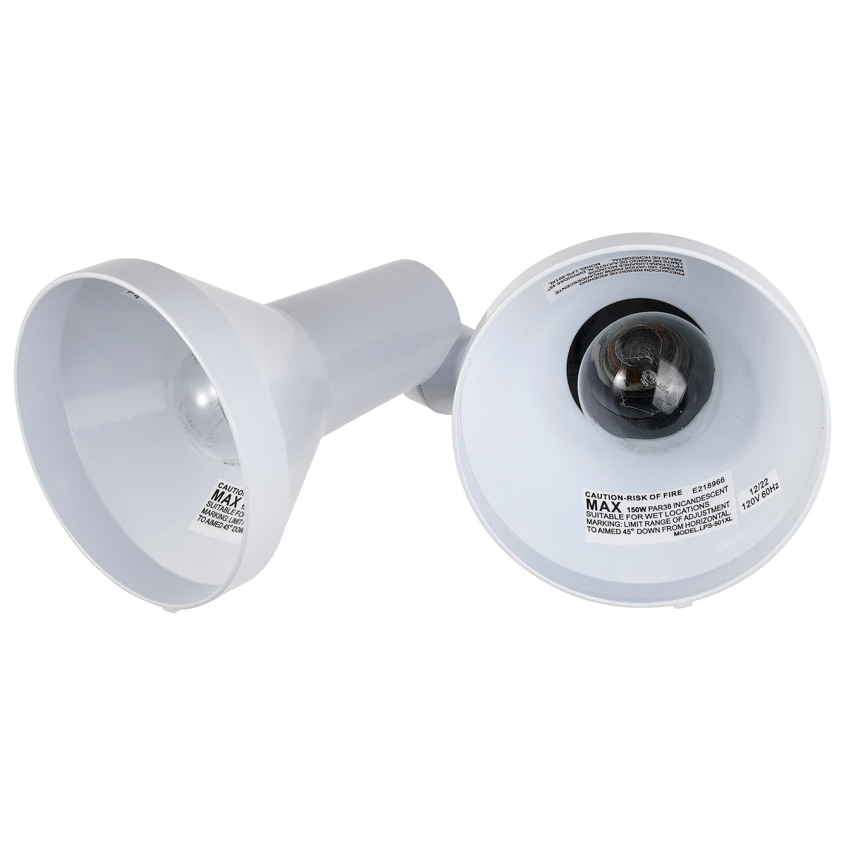 Hardwired Nuvo fixture with PAR38 sockets supports flexible bulb options.