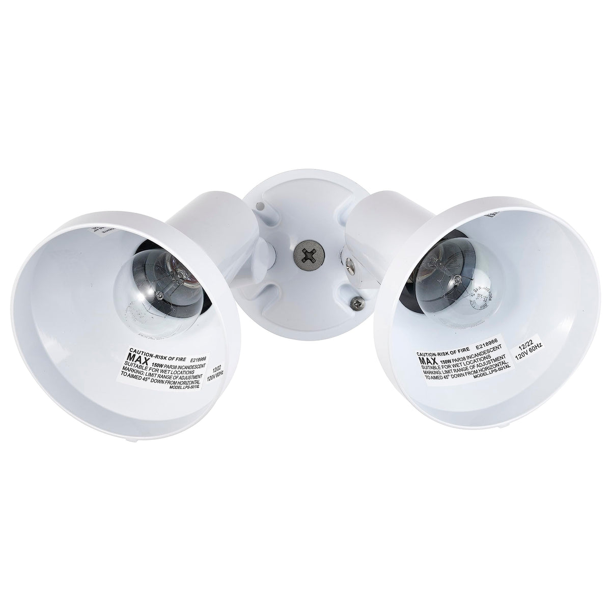 Nuvo SF77/488 twin flood lights on an outdoor wall for bright entry lighting.