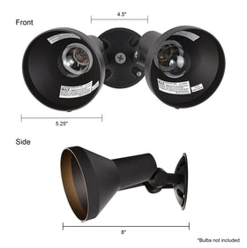 Nuvo SF77/495 dual-light bronze flood illuminates porches and walkways.