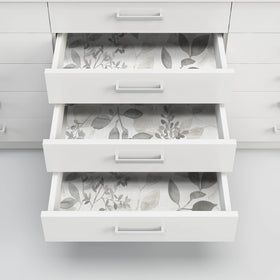 NuWallpaper Breezy wallpaper grey—easily repositionable during installation.