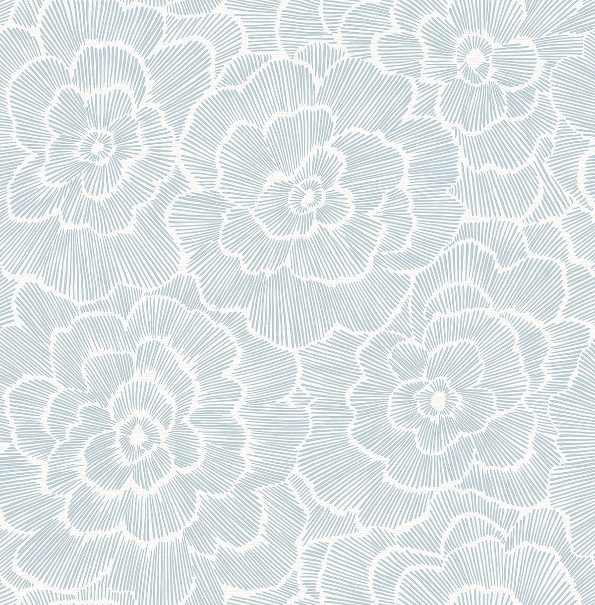 NuWallpaper Saraya blue floral roll offers a tranquil, easy-to-install wall accent.