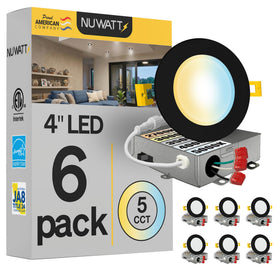 NUWATT 4-inch ultra-thin canless LED recessed light in black for a clean ceiling installation