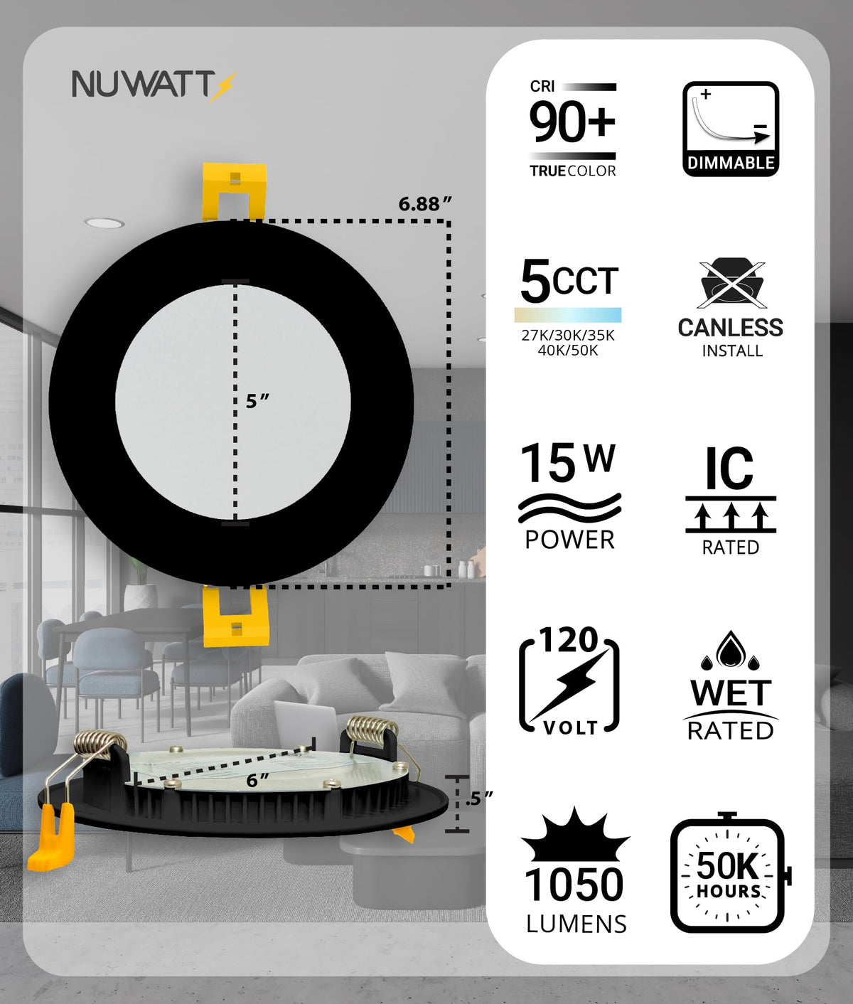 NUWATT 5CCT slider switch enables quick color temperature changes