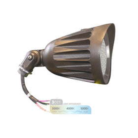 NuWatt bronze bullet spotlight lighting the yard for curb appeal at night