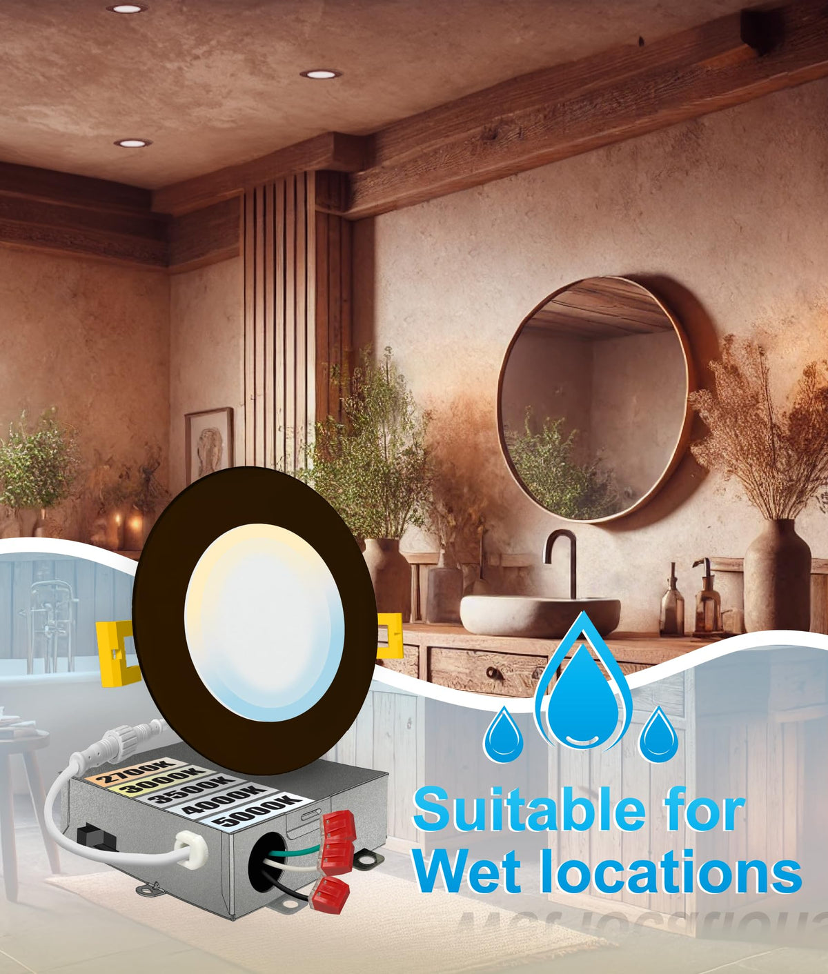 NUWATT versatile bronze recessed light ideal for living rooms and kitchens.