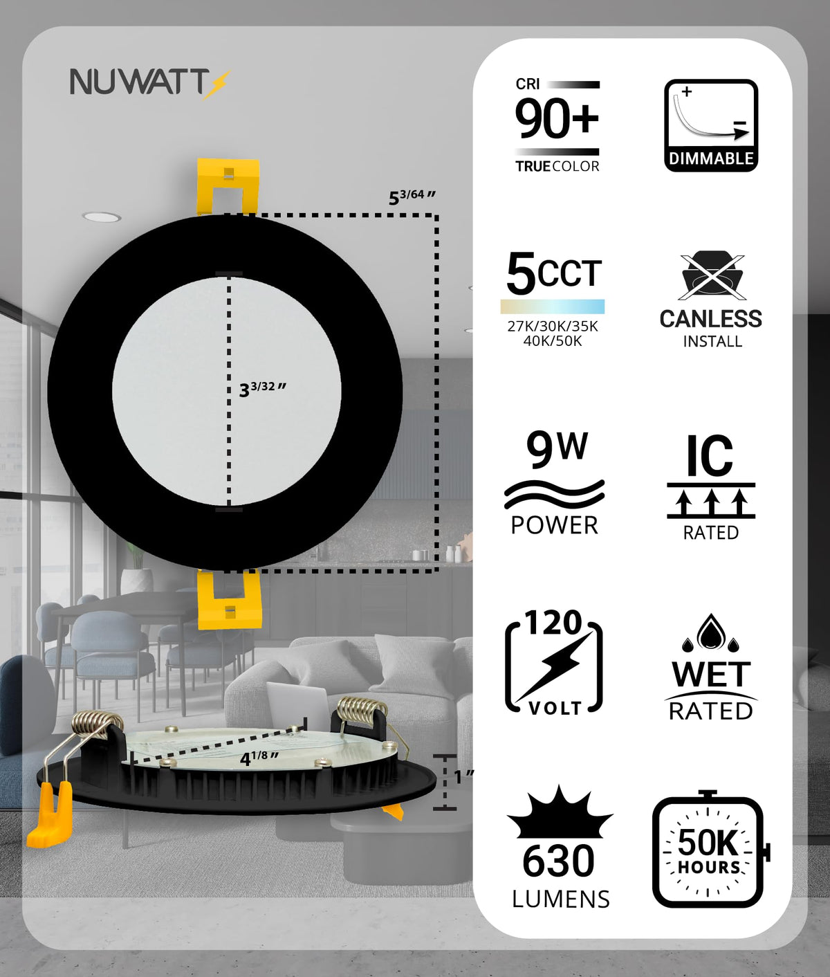 NUWATT selectable 5-CCT kit enables versatile mood lighting for any room