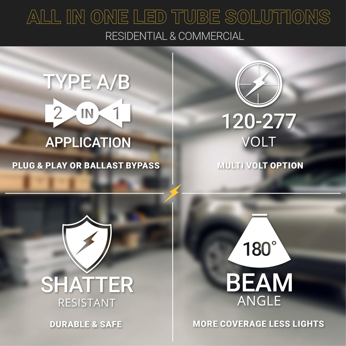 NUWATT T5 LED tube dual‑ended power for versatile installation.