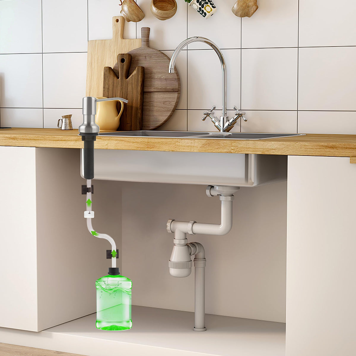 Direct-to-bottle setup reduces weekly refills near the sink.