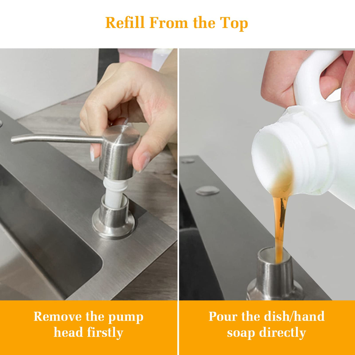 NVMTUUO countertop-ready dispenser keeps the sink area organized.