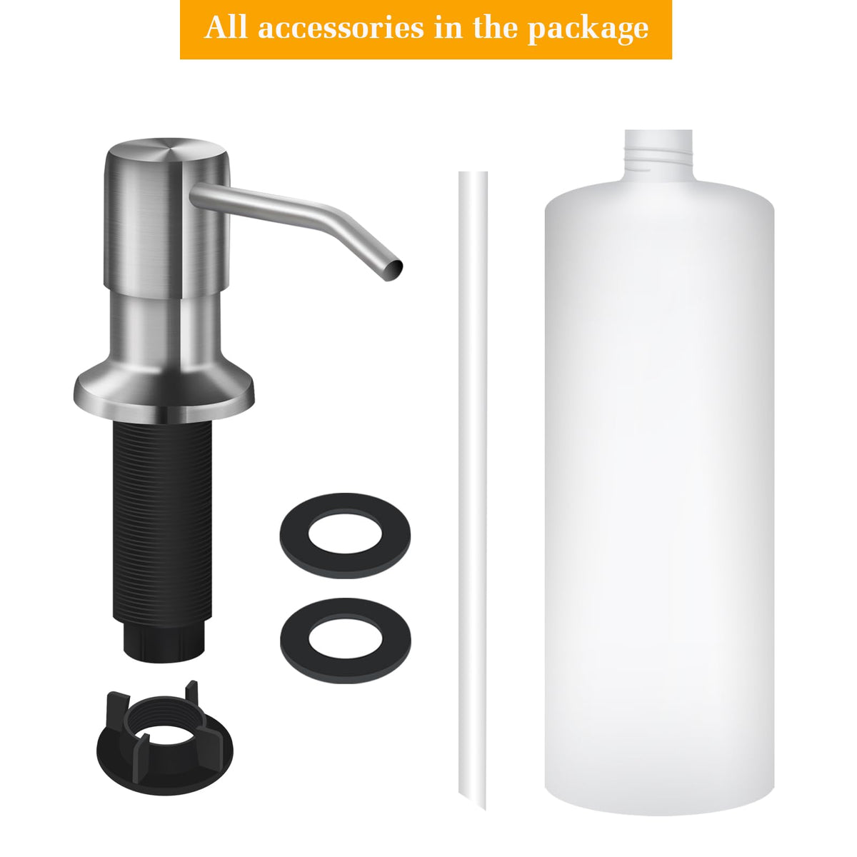 NVMTUUO long-threaded-tube fits through deep countertops for versatile setup.