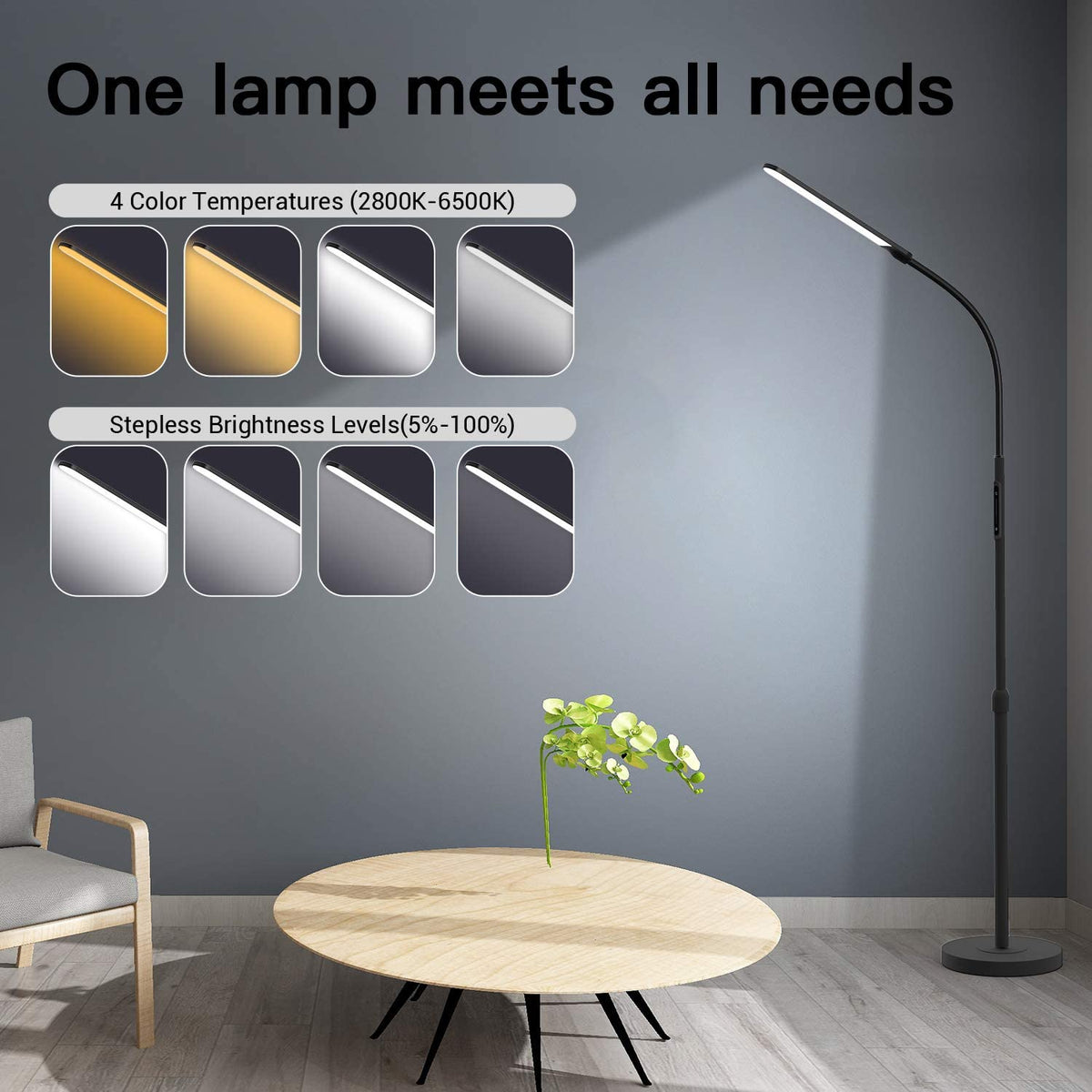 NXONE LED Floor Lamp easy assembly with a few modular parts
