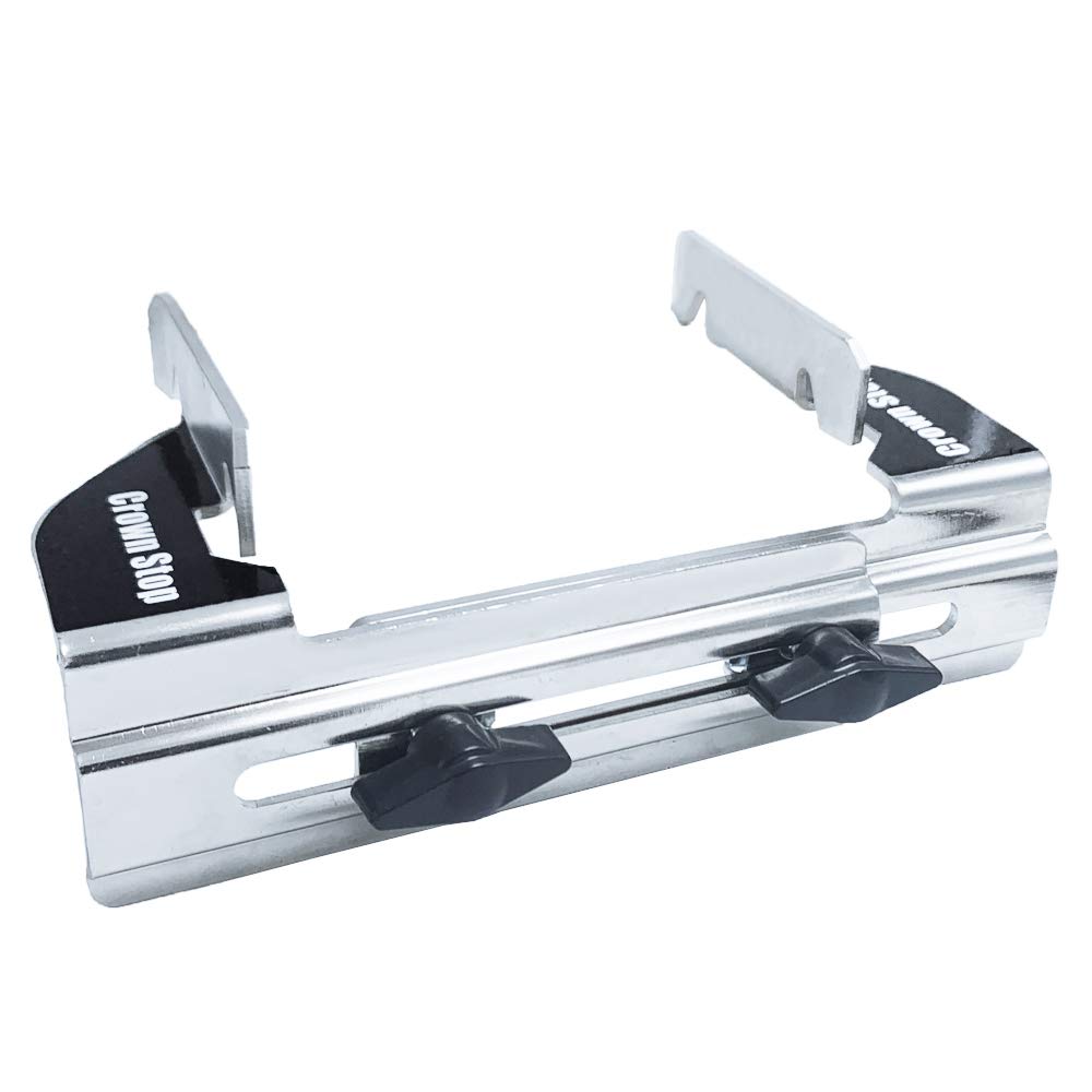 NXPOXS crown stop for Dewalt DW7084, left-side view, precise crown molding alignment.