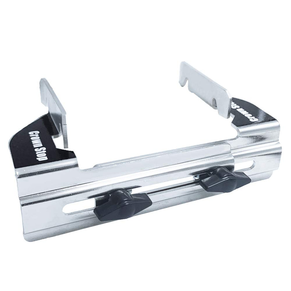 NXPOXS crown stop for Dewalt DW7084, left-side view, precise crown molding alignment.