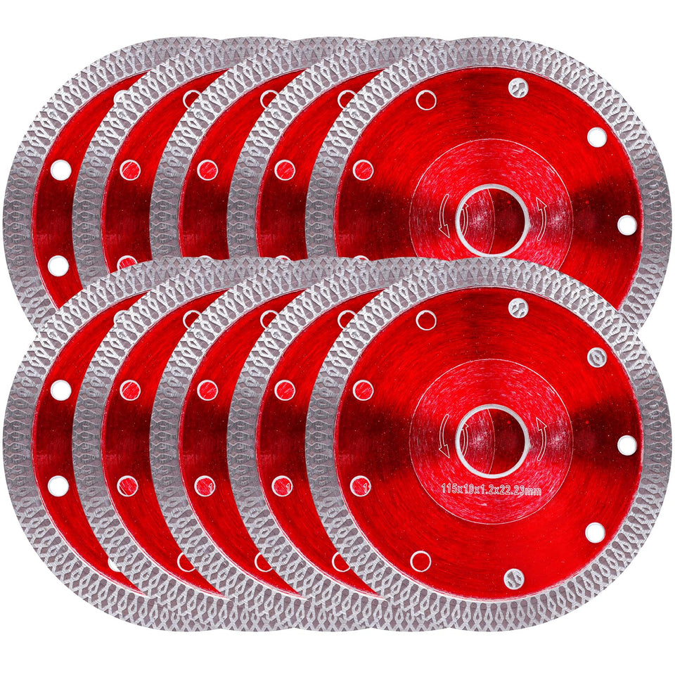 NXPPYY 10Pcs diamond blade close-up shows X-teeth for precise cuts