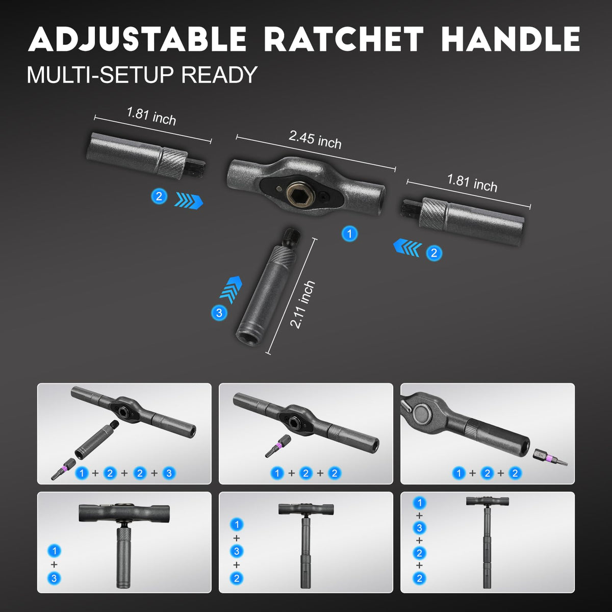 NXPPYY T-handle ratchet screwdriver emphasizes ergonomic grip for comfortable use