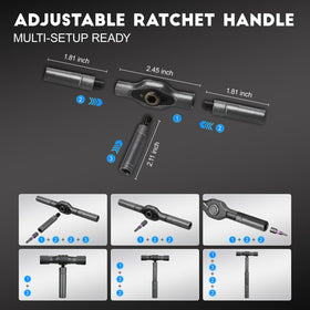 NXPPYY T-handle ratchet screwdriver emphasizes ergonomic grip for comfortable use