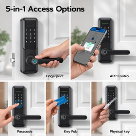 Nyboer Fingerprint Smart Door Lock keypad-lit for easy night entry