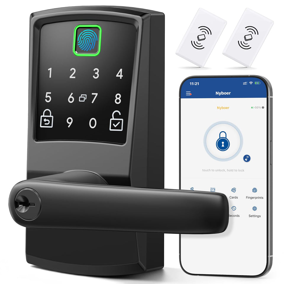 Nyboer keypad front door installation shows quick setup and secure access