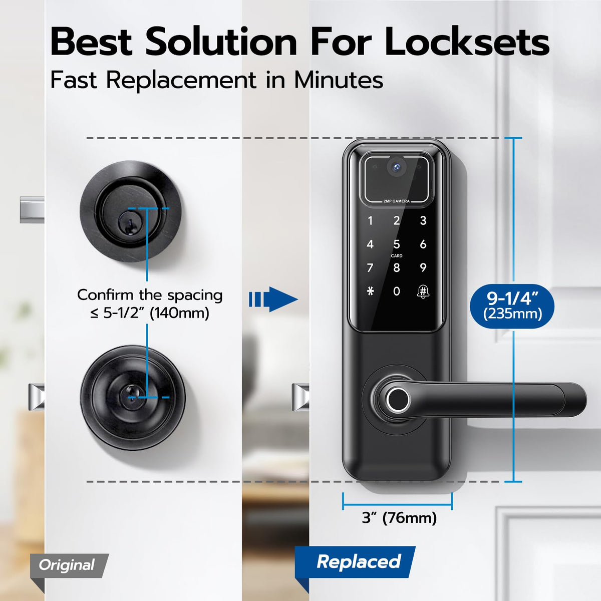 Nyboer WiFi door lock camera night vision for clear night footage