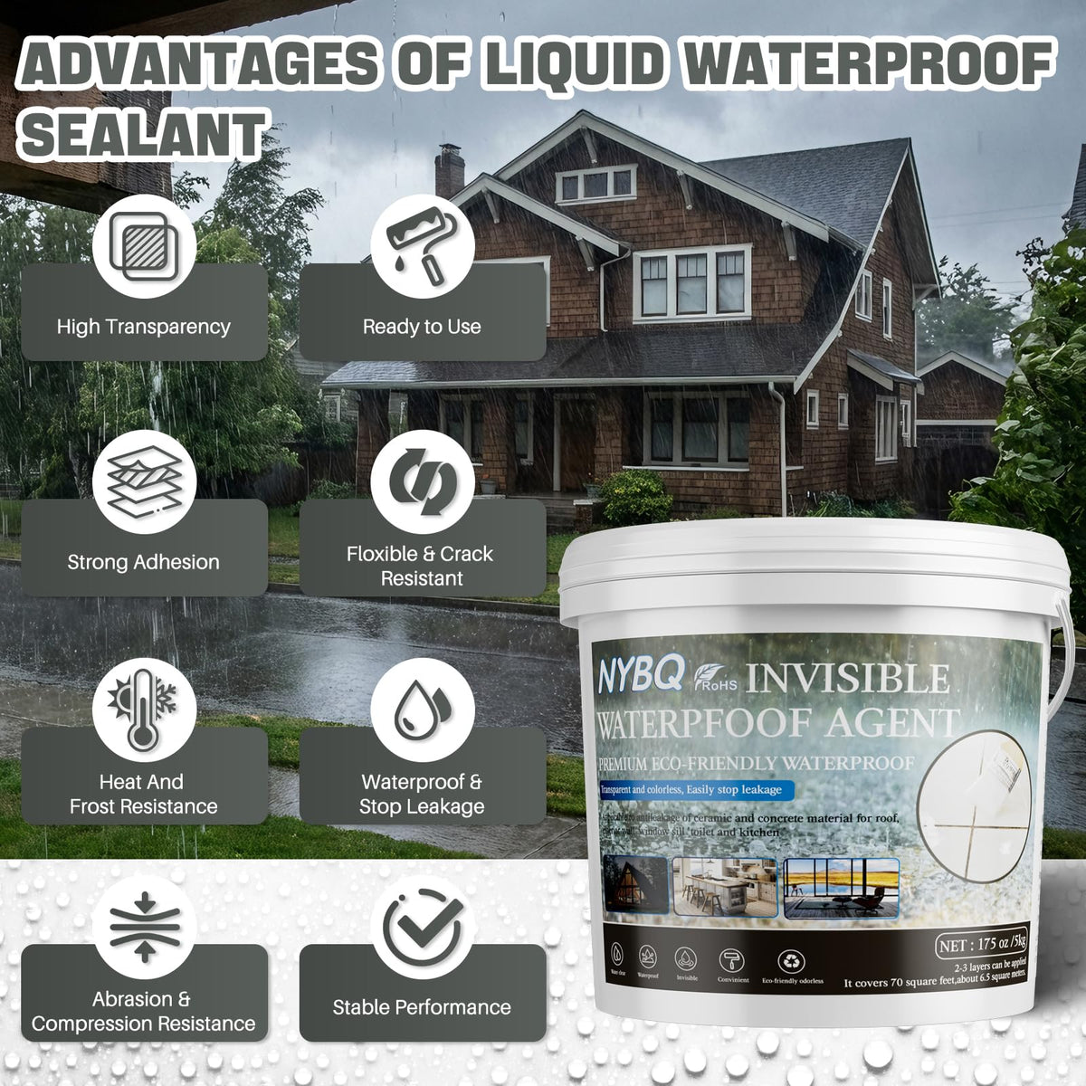NYBQ transparent sealant sealing a concrete crack to illustrate invisible protection