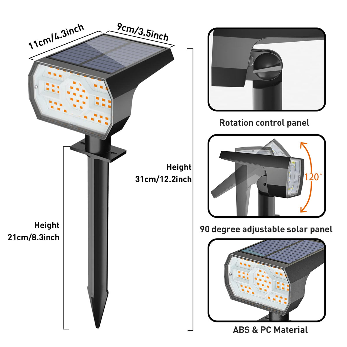 NYMPHY garden path light setup using ground stake for pathway lighting.