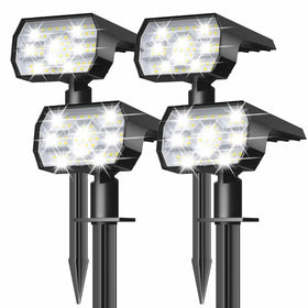 NYMPHY outdoor IP68 solar lights four-pack illuminate walkways without wiring.