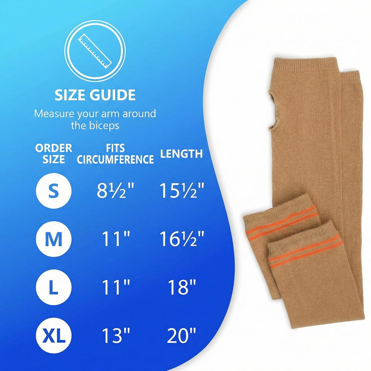 NYOrtho Geri-Sleeves color-coded sizing bands simplify finding the right fit.