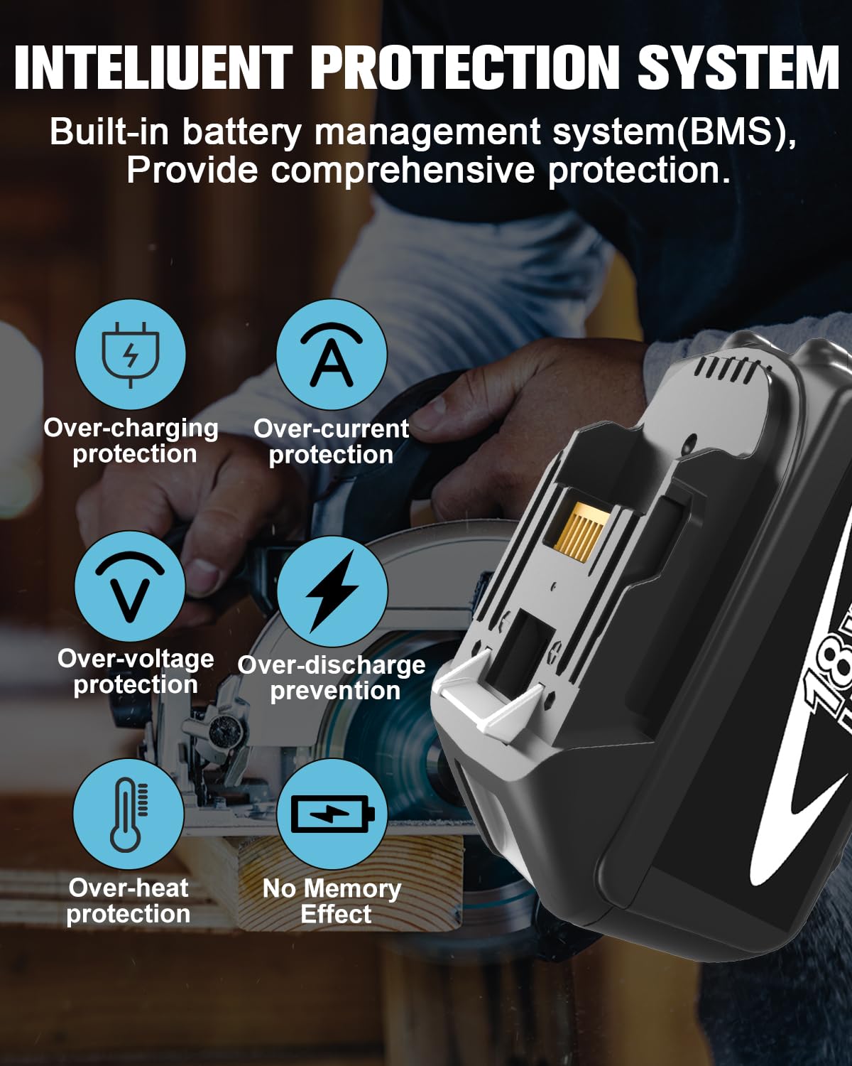 Nyveyoo LED indicator on battery for quick charge status check