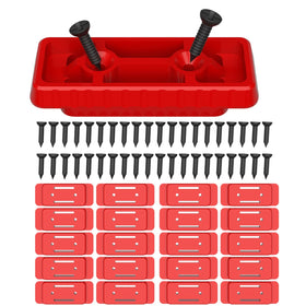 NyVoozy Milwaukee Packout red feet mounting keeps batteries organized and accessible.