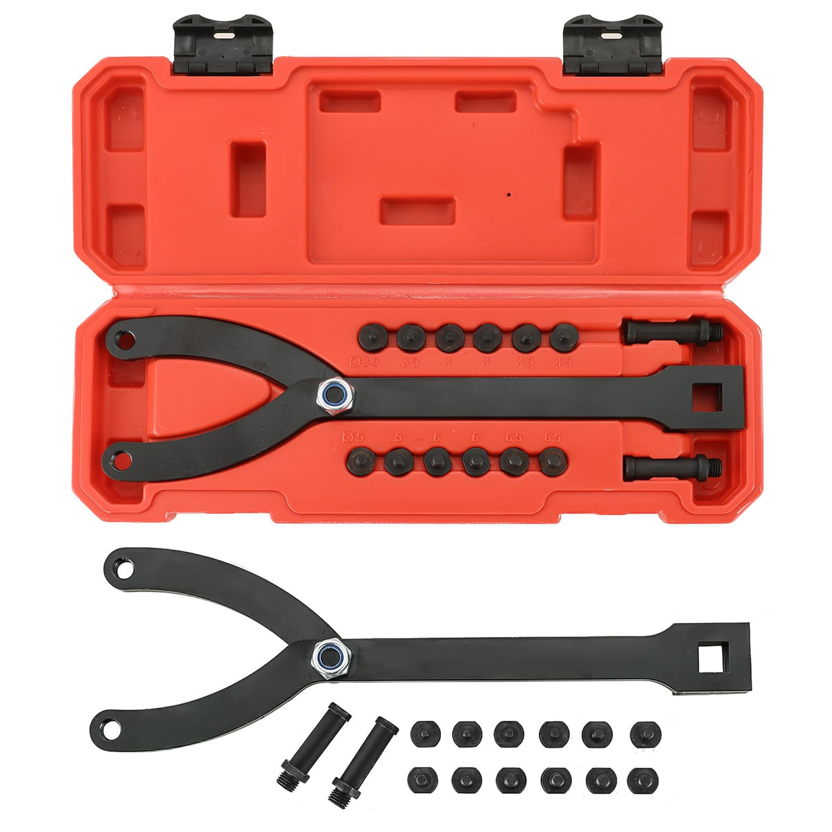 NYXOVA Variable Pin Spanner Wrench kit case keeps tools organized and portable.