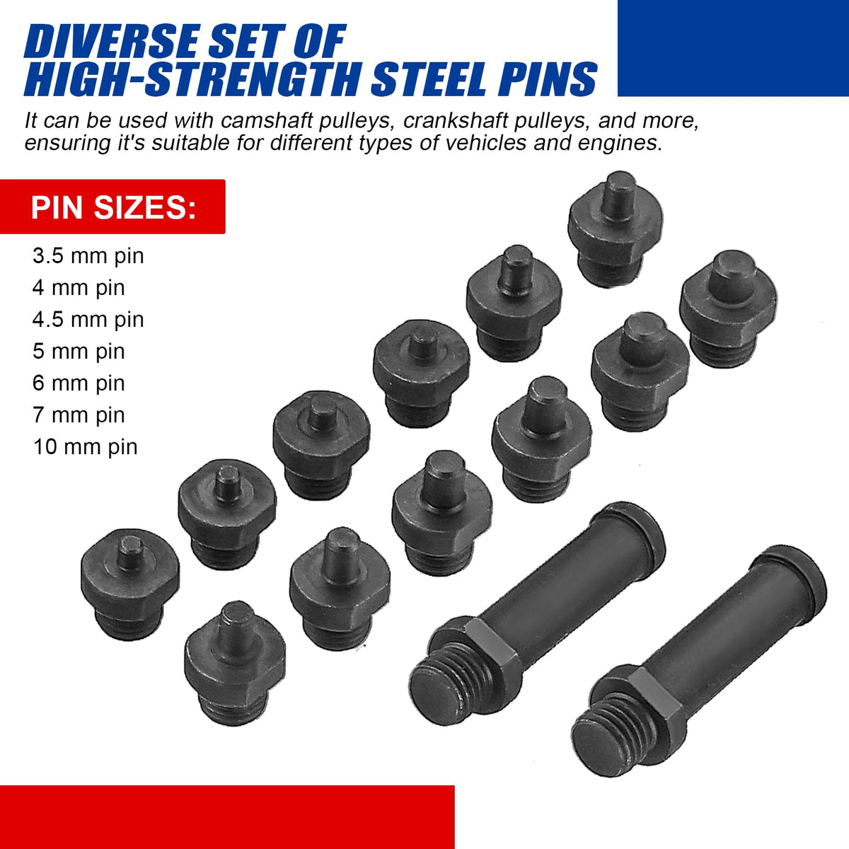 NYXOVA pins sizes 3-4-4-5-6-7-10mm enable versatile pulley engagement.