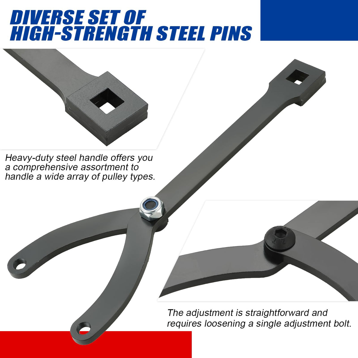 NYXOVA fan pulley holder securely fits cam and crank pulleys.