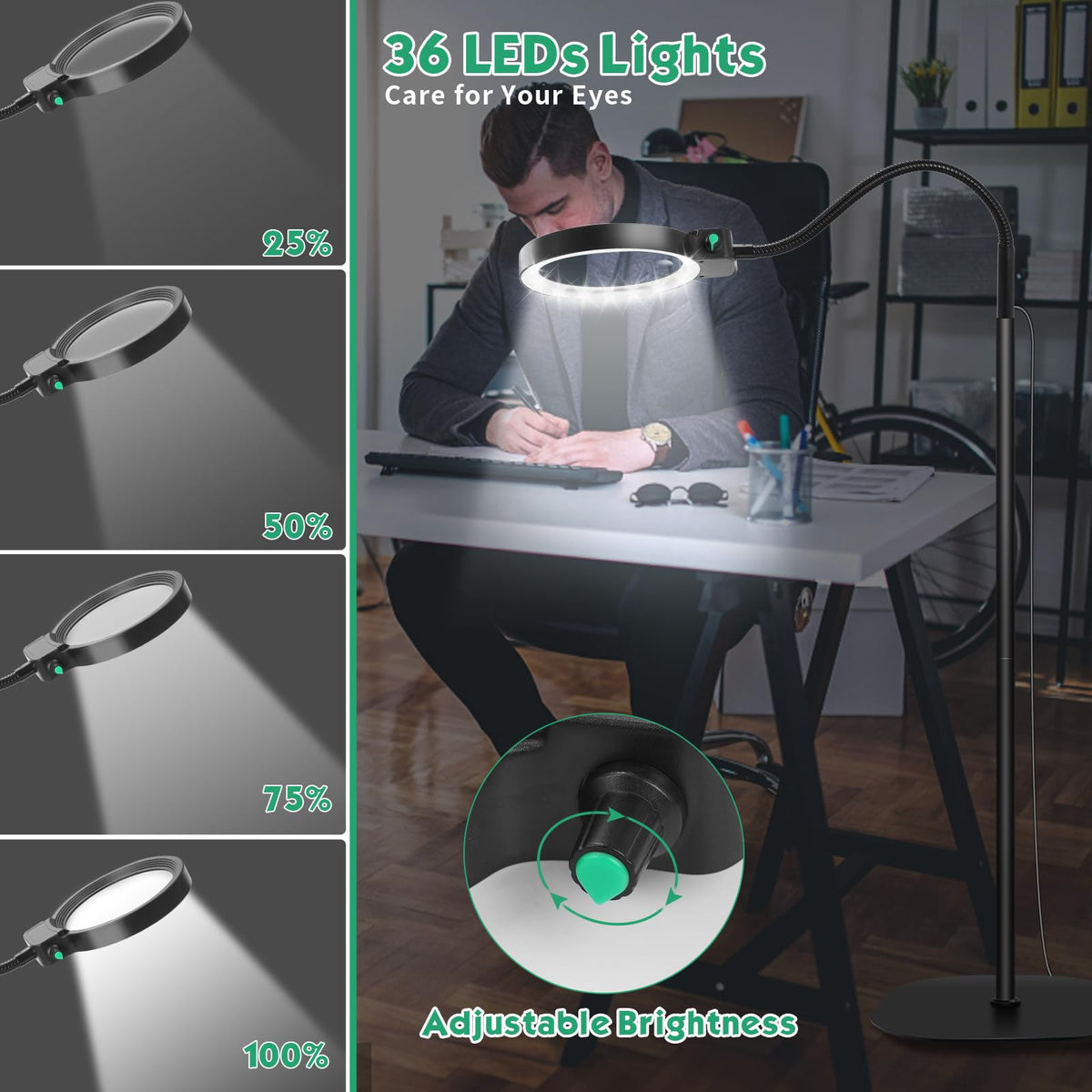 NZQXJXZ 16.3-inch gooseneck enables flexible positioning for close work