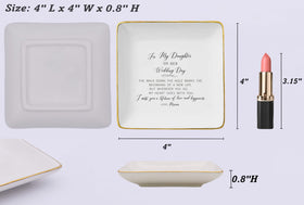 NZY ceramic tray with jewelry demonstrates versatile storage for wedding day items.