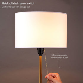 O'Bright Ted white linen shade offers soft, diffused illumination