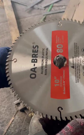 OA-BRES upgraded triple chip grind blade enables durable, smooth cuts in aluminum and plastic.