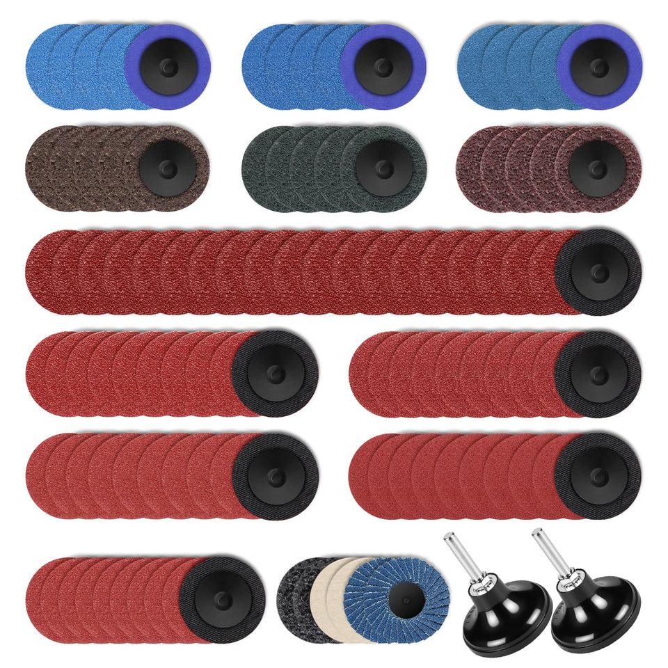 Oacdiel 108Pcs sanding discs set box — comprehensive kit for DIY grinding and finishing tasks.