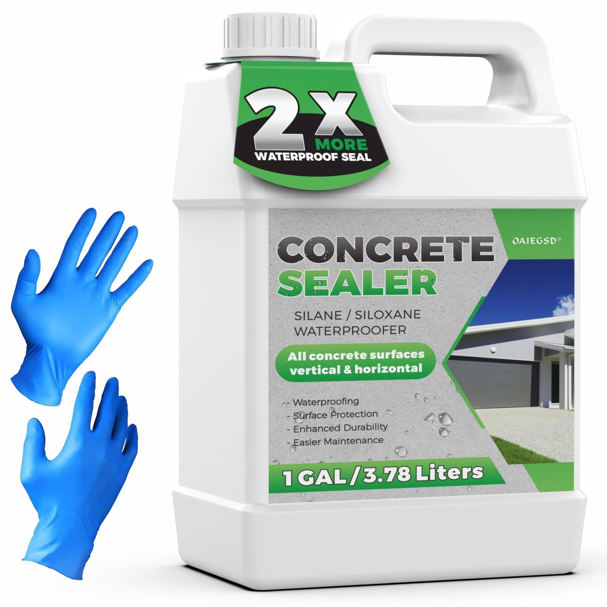 OAIEGSD 1-gallon container for outdoor concrete sealing and water resistance.