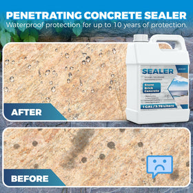 OAIEGSD concrete sealer being brushed on for long-lasting outdoor protection.