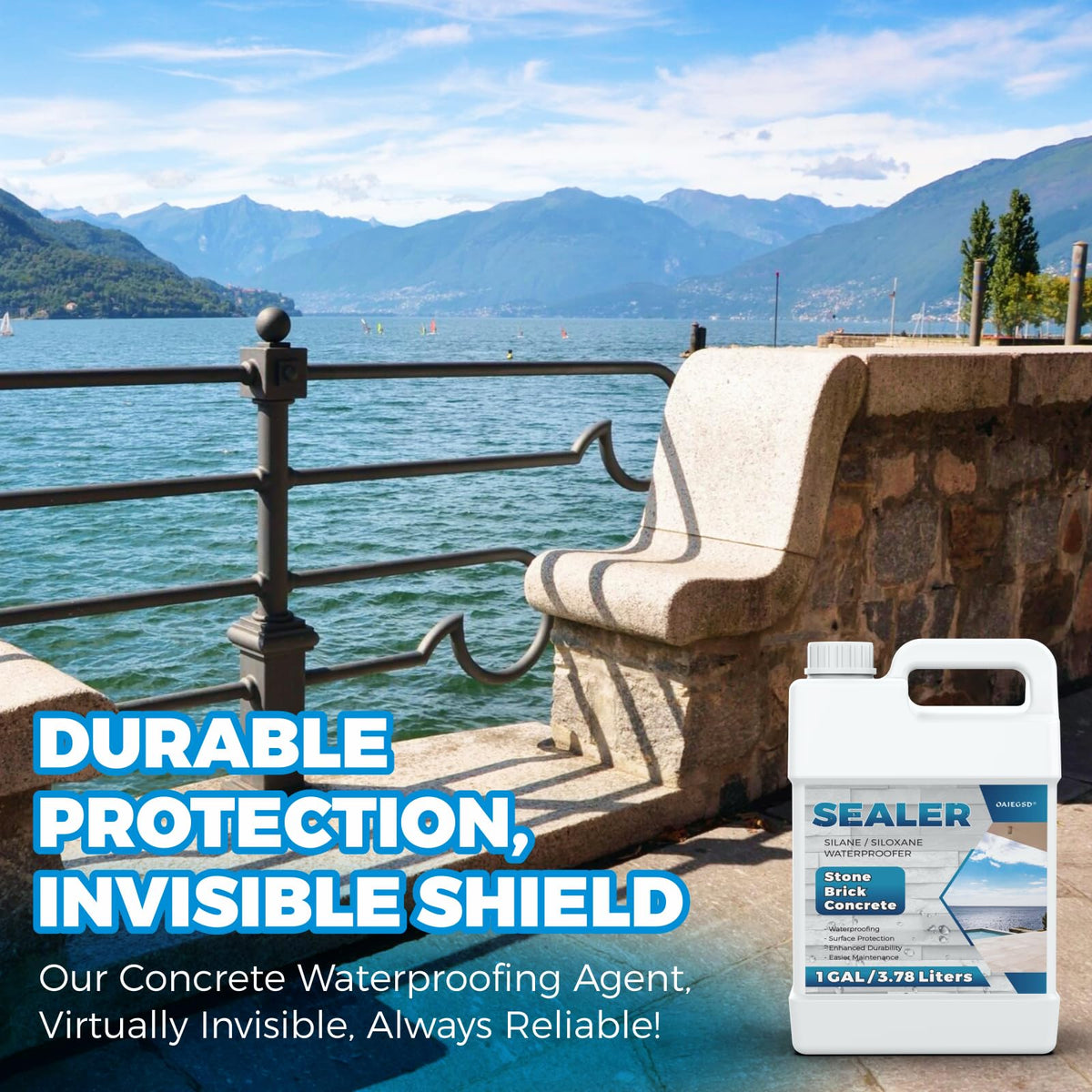 OAIEGSD concrete sealer on driveway and paver boosts color and protection.