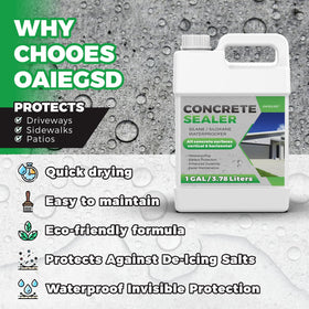 OAIEGSD penetrating sealer on concrete provides invisible protection.