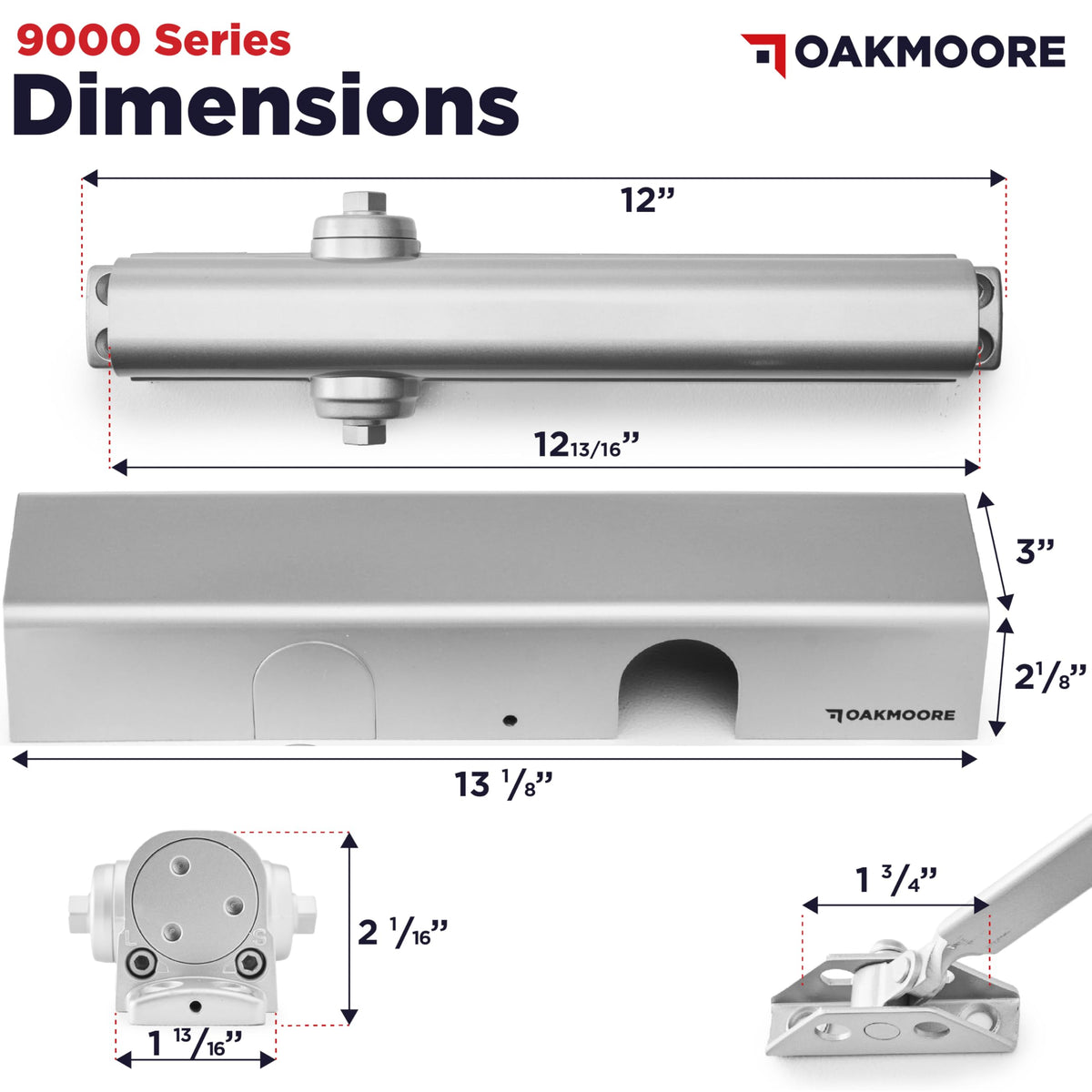 Suitable for high-traffic doors, maintaining performance under repeated use with Oakmoore.