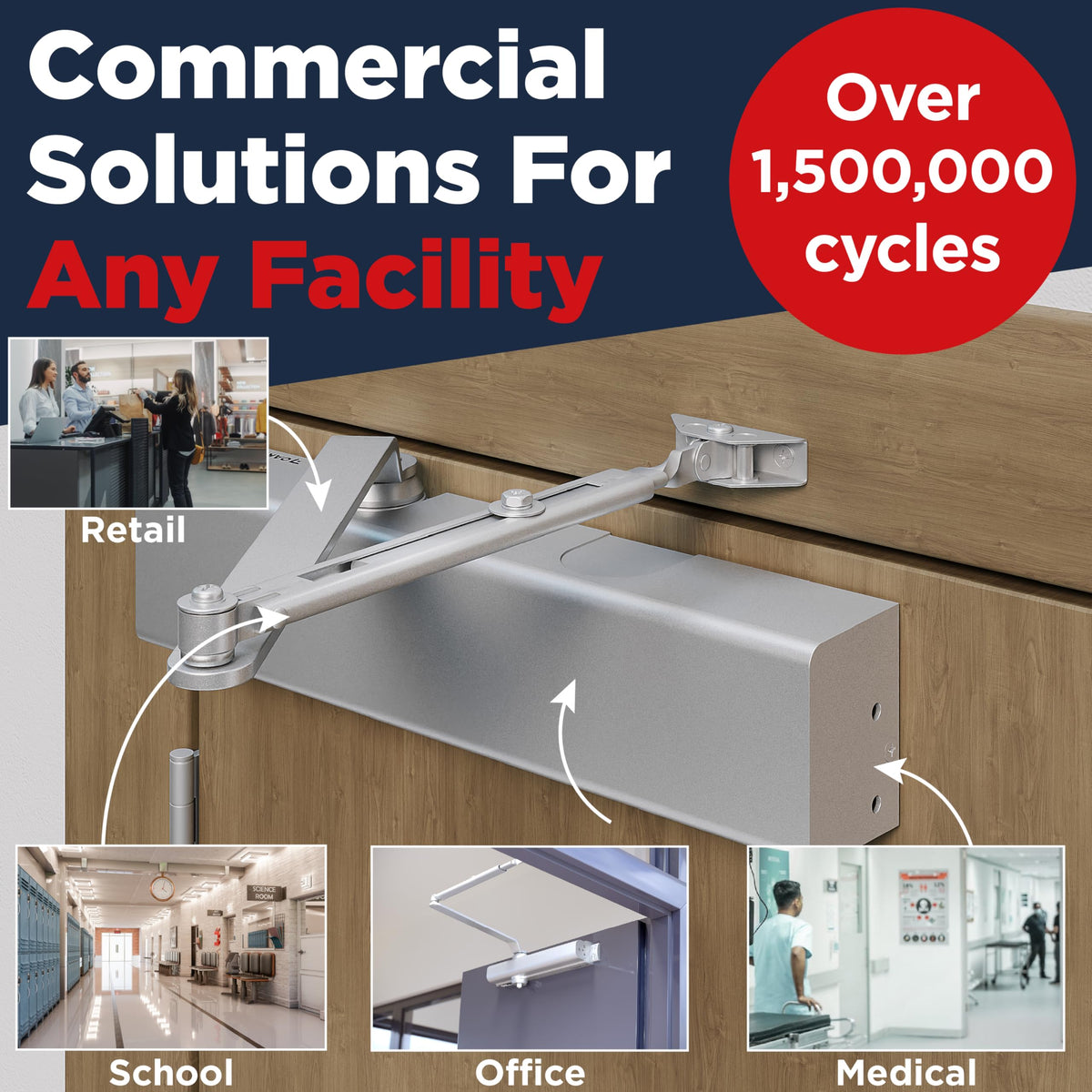 Includes hardware for quick DIY installation on standard doors.