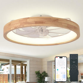 Oaks Aura 24-inch low-profile ceiling fan with light for calm ambient illumination.