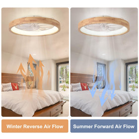 Oaks Aura reversible DC motor enabling seasonal airflow adjustments.
