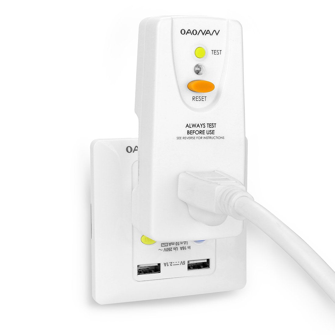 OAONAN GFCI adapter warranty information and manual included