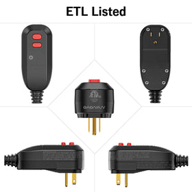OAONAN GFCI replacement plug assembly outdoor cover closed showing weather-ready safety.